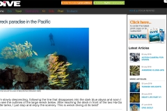 JANUARY 2016 - DIVE MAGAZINE - "Chuuk revisited", Photos and article about Truk Lagoon describing the conditions of the wrecks compared to 2006